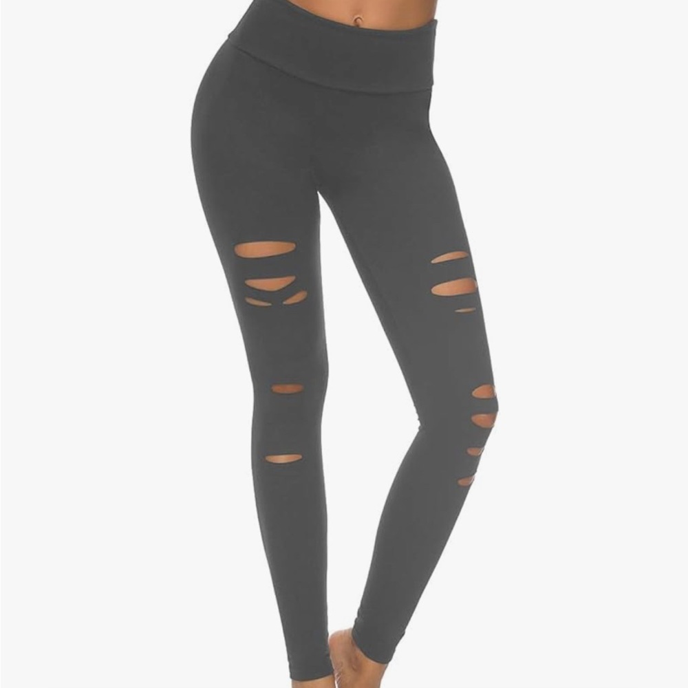 Gray Distressed Leggings